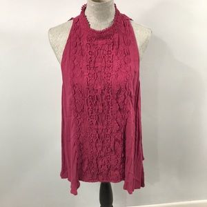 Maurice’s crotchet tank. Magenta rose. Size XL.